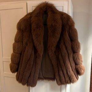 Brown Saga Fox fur coat